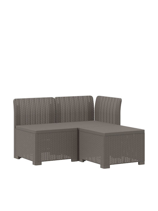 Canapea Trei Locuri De Exterior Din Rattan Cu Perne