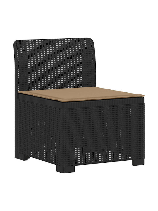 Three-Seater Outdoor Rattan Sofa with Cushions