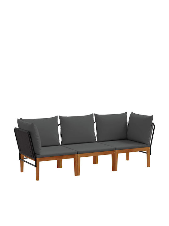 Drei-Sitzer Outdoor-Sofa Hölzernes Mit Kissen