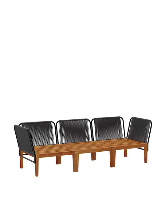 Drei-Sitzer Outdoor-Sofa Hölzernes Mit Kissen