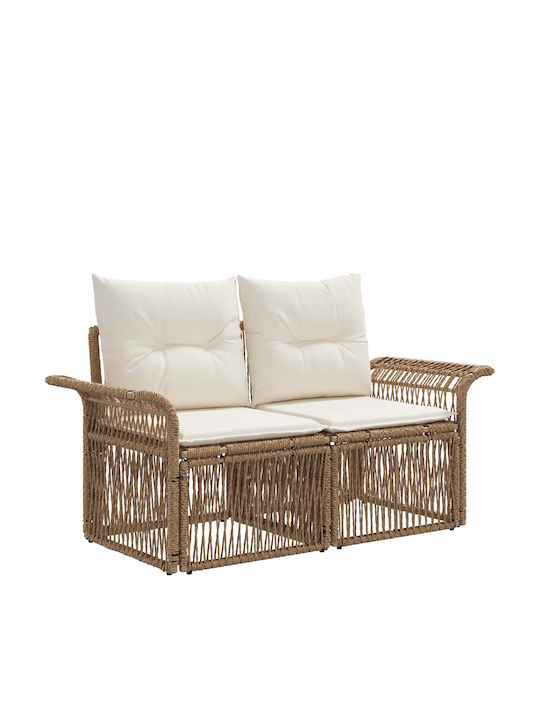 Corner Outdoor Sofa Rattan with Cushions 70.5x62x70cm