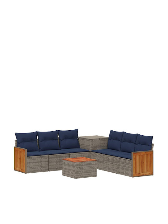 Zweisitziges Outdoor-Sofa aus Rattan mit Kissen