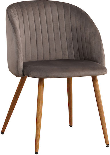 Kingfisher Dining Room Velvet Chair Dark Grey 54x55x83cm