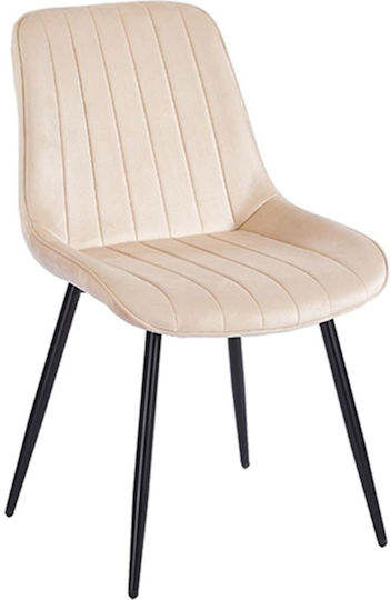 Bony Velvet Dining Chair Beige 51x58x87cm