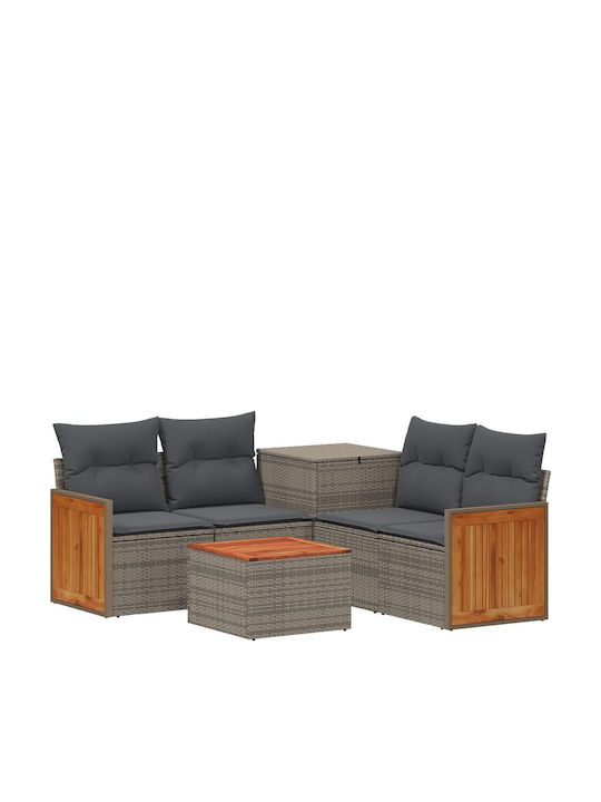 Two-Seater Outdoor Rattan Sofa With Cushions