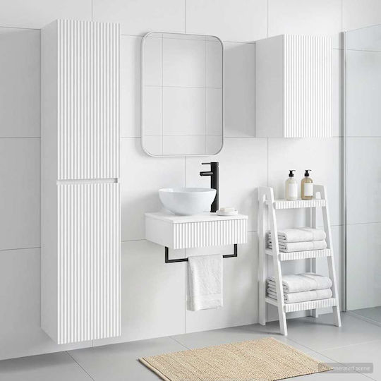 vidaXL Badezimmer Waschtisch-Einheit M33xB34.5xH160cm Weiß