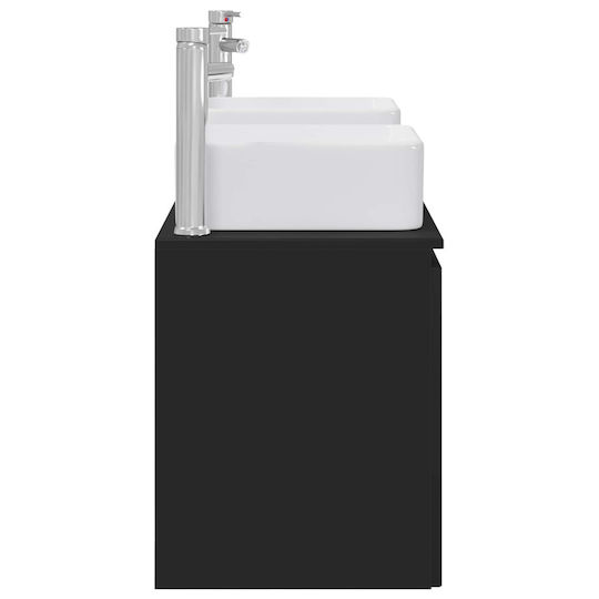vidaXL Bathroom Vanity Unit Without Sink W53xD35xH63cm Black