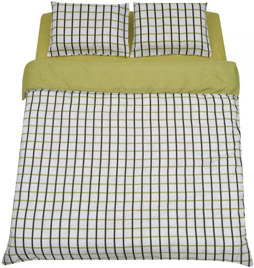 Heinner Σετ Παπλωματοθήκη 200x220cm Διπλή με 2 Μαξιλαροθήκες & 1 Σεντόνι Checker