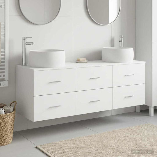 vidaXL 3405915 Πάγκος χωρίς Νιπτήρα με Καθρέπτη Μ49.5xΒ44.5xΥ66cm Λευκό