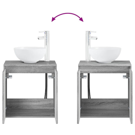 vidaXL Bathroom Vanity Unit Without Sink W49.5xD35xH63cm Grey Sonoma
