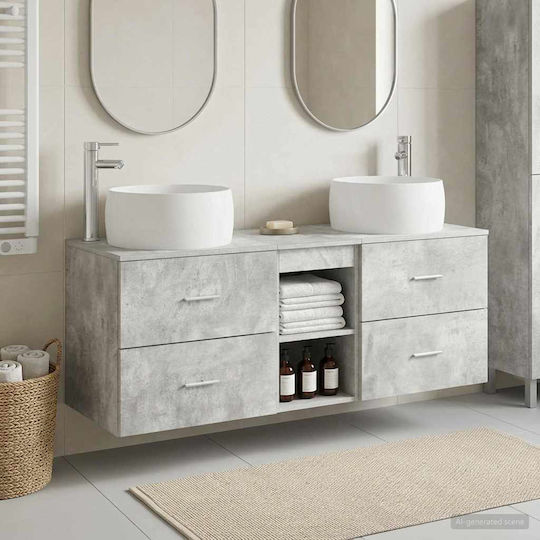 vidaXL Πάγκος χωρίς Νιπτήρα Μ49.5xΒ44.5xΥ66cm Γκρι Σκυροδέματος