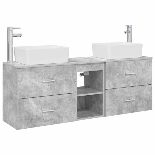 vidaXL Πάγκος χωρίς Νιπτήρα Μ53xΒ34.5xΥ63cm Γκρι Σκυροδέματος