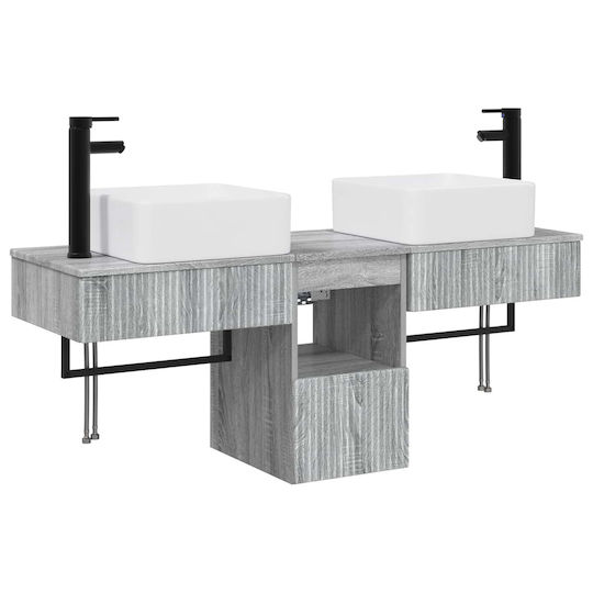 vidaXL Bathroom Vanity Unit Without Sink W53xD35xH39cm Grey Sonoma