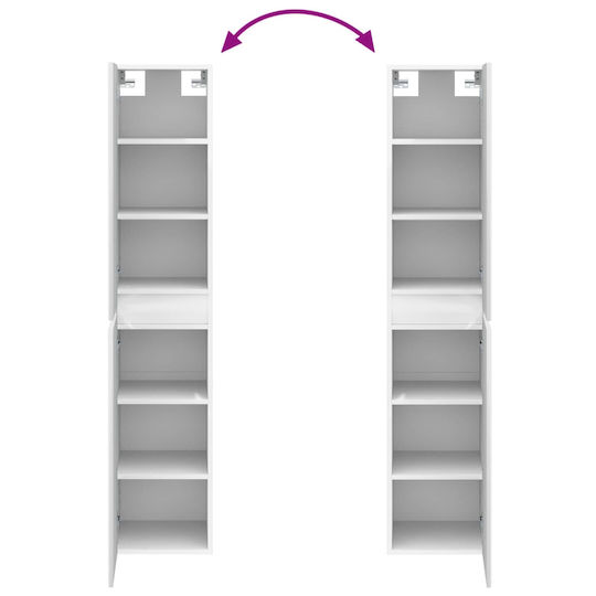 vidaXL Плот Без Мивка Ш33xД34.5xВ160cm Бял
