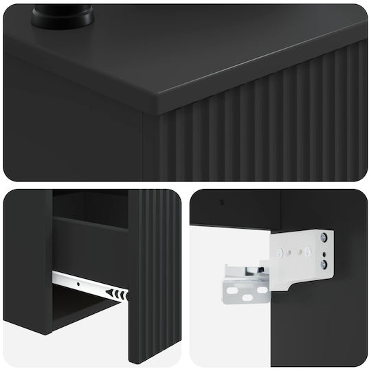 vidaXL Dulap de baie fără lavoar L53xA35xÎ39cm Negru