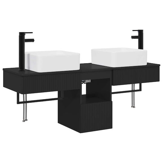 vidaXL Dulap de baie fără lavoar L53xA35xÎ39cm Negru