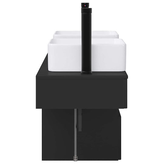 vidaXL Dulap de baie fără lavoar L53xA35xÎ39cm Negru