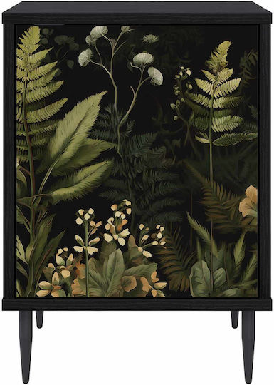 Нощно Шкафче Дървено Черно 36x33x51см