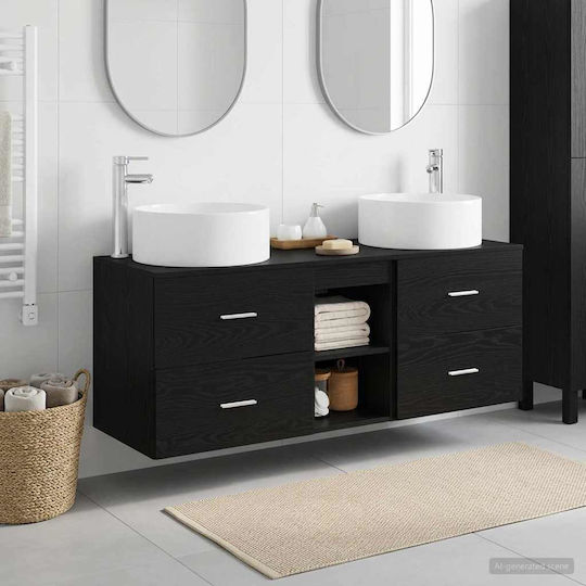 vidaXL Badezimmer Waschtisch-Einheiten Ohne Waschbecken M49.5xB44.5xH65.5cm Schwarz