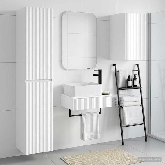 vidaXL Badezimmer Waschtisch-Einheit M33xB34.5xH160cm Weiß