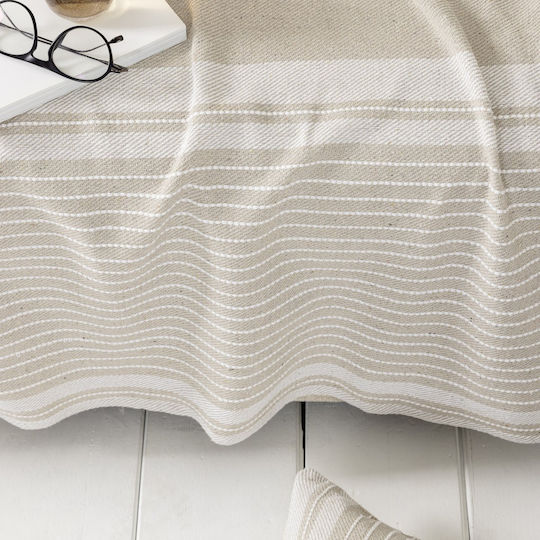Nima Roven Armchair Throw Chenille 180x180cm Beige