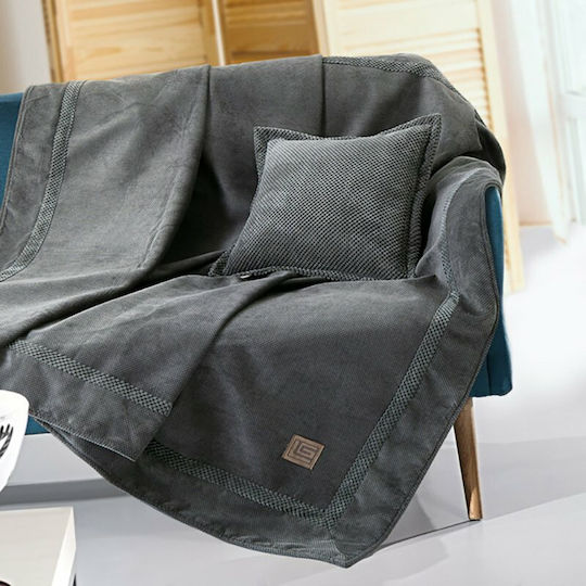 Guy Laroche Rubicon Ριχτάρι Τετραθέσιου Καναπέ 170x350εκ. Anthracite