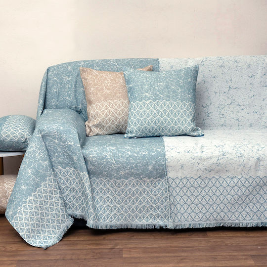 Anna Riska 1575 Sesselüberwurf Jacquard 180x180cm Lake Blau