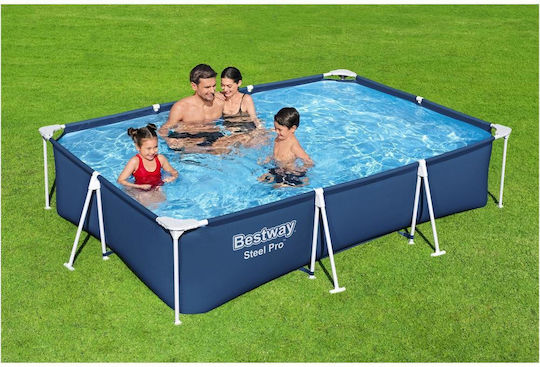 Bestway Pro Piscină PVC 3300lt Cu Cadru Metalic 66x300x201cm Albastră