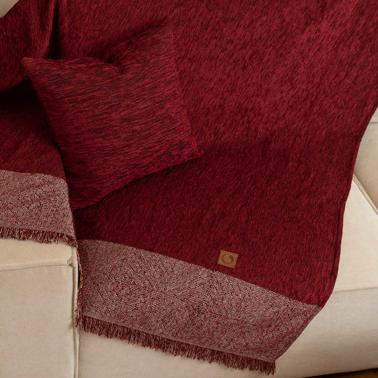 Borea Square Armchair Throw Chenille 180x180cm Gray