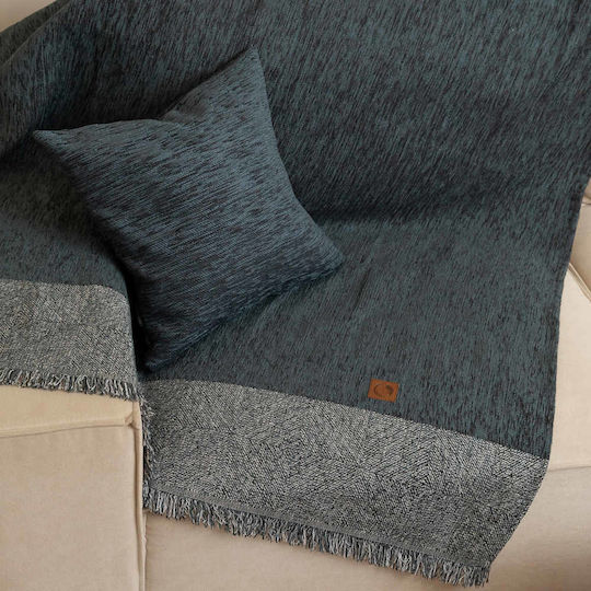 Borea Square Armchair Throw Chenille 180x180cm Gray