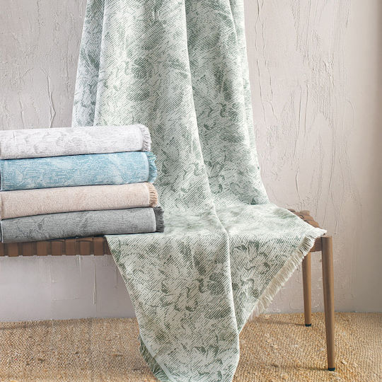 Rythmos Peony Sesselüberwurf Jacquard 160x180cm Hellblau