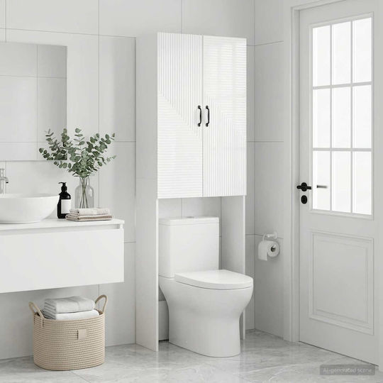 vidaXL Haarlem Badezimmerschrank 66x25.5x190cm Weiß
