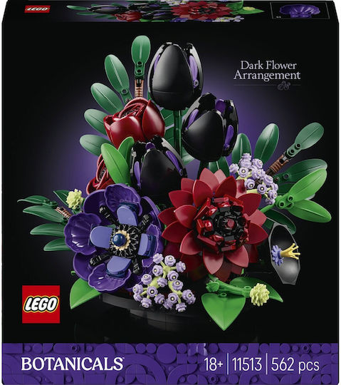 LEGO Botanical Collection Aranjament cu flori închise la culoare pentru 18+ Ani 562 buc