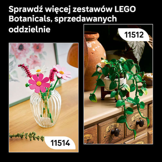 LEGO Botanical Collection Aranjament cu flori închise la culoare pentru 18+ Ani 562 buc