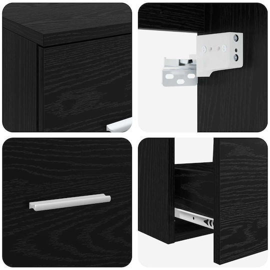 vidaXL Πάγκος χωρίς Νιπτήρα Μ49.5xΒ35xΥ63cm Μαύρη Δρυς