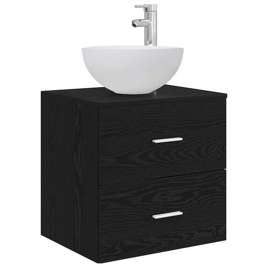 vidaXL Πάγκος χωρίς Νιπτήρα Μ49.5xΒ35xΥ63cm Μαύρη Δρυς