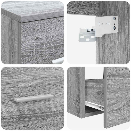 vidaXL Πάγκος χωρίς Νιπτήρα Μ49.5xΒ35xΥ63cm Γκρι Sonoma