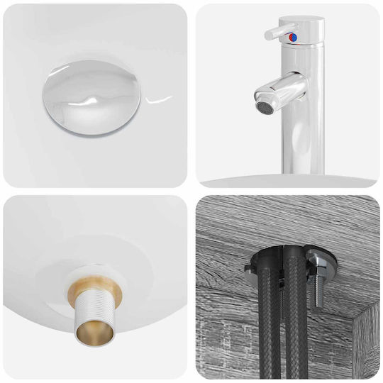 vidaXL Πάγκος χωρίς Νιπτήρα Μ49.5xΒ35xΥ63cm Γκρι Sonoma