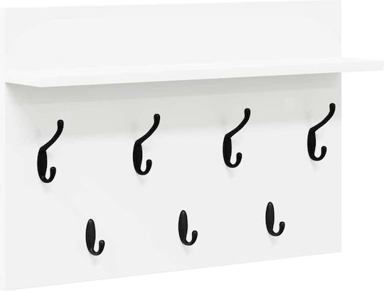 vidaXL Κρεμάστρα Τοίχου Ξύλινη Λευκή 60x12x40cm