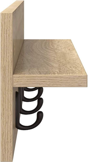 vidaXL Wooden Wall Hanger Brown 60x18x10.5cm 1pc