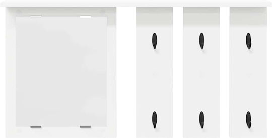 vidaXL Κρεμάστρα Τοίχου Ξύλινη 6 Θέσεων Λευκή 85x10cm