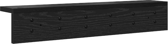vidaXL Wooden Wall Hanger Black 60x10.5x10.5cm
