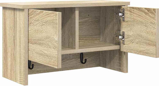 vidaXL Κρεμάστρα Τοίχου Ξύλινη 3 Θέσεων Μπεζ 50x30x20cm