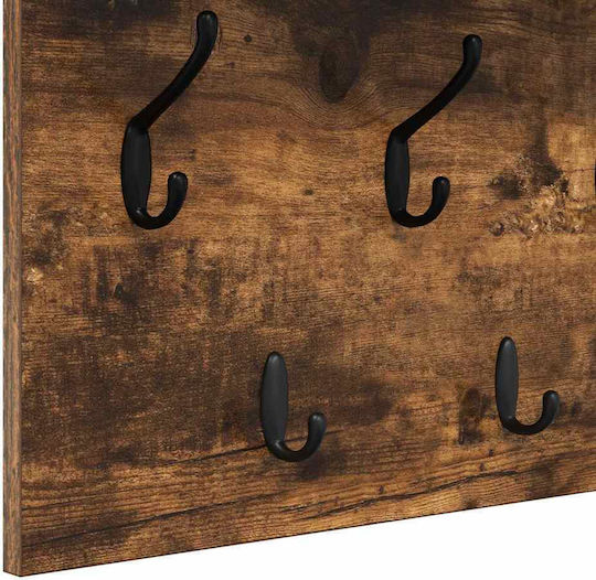 vidaXL Κρεμάστρα Τοίχου Ξύλινη Καφέ 100x12x40cm