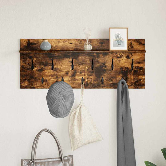 vidaXL Κρεμάστρα Τοίχου Ξύλινη Καφέ 100x12x40cm