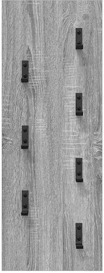 vidaXL Wooden Wall Hanger Gray 30x1.5cm 1pc