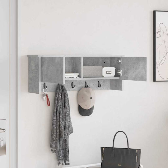 vidaXL Wooden Wall Hanger Gray 80x30x20cm 1pc