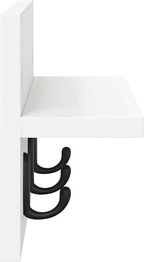 vidaXL Κρεμάστρα Τοίχου Ξύλινη Λευκή 40x18x10.5cm