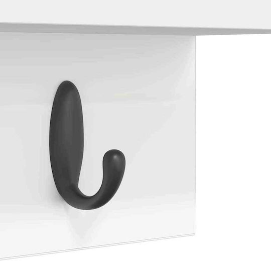 vidaXL Κρεμάστρα Τοίχου Ξύλινη Λευκή 40x18x10.5cm