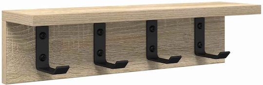 vidaXL Κρεμάστρα Τοίχου Ξύλινη Καφέ 40x10.5x10.5cm